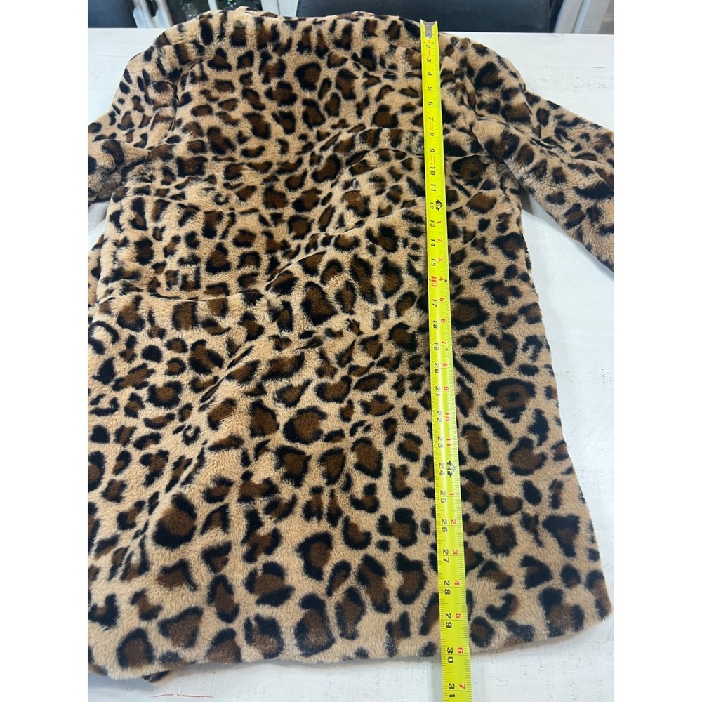 Love Tree Women's Faux Fur Leopard Print Coat Small Animal Print - Picture 5 of 7